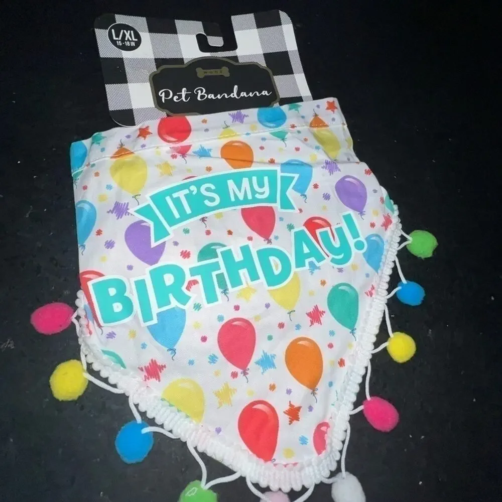 NWT DOG BIRTHDAY BANDANNA SZ L/XL